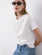Mango Памучна тениска Бял