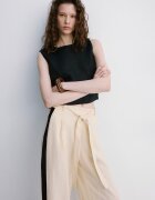 Mango Панталон с връзки Светло бежово