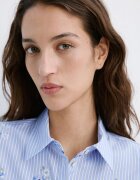 Mango Раирана риза с бродерии Пастелносин