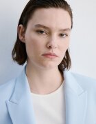 Mango Сако с копчета и раздвоен ревер Небесносин