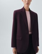 Mango Сако с вълна с шлиц Тъмновиолетов