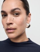 Mango Слим блуза с изчистен десен Тъмносин