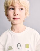 Mango Стандартна блуза с фигурален принт Бял