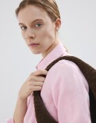 Mango Стандартна ленена риза Пастелнорозов
