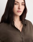 Mango Свободна риза Тъмнокафяв