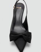 Mango Текстилни обувки с котешки ток Черен