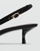 Mango Текстилни обувки с котешки ток Черен