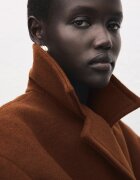 Mango Уголемено палто с вълна Коняк кафяв