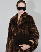 Mango Велурен клъч Тъмнокафяв