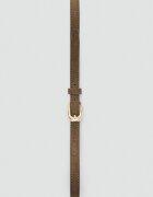 Mango Велурен колан с метална тока Светлокафяв