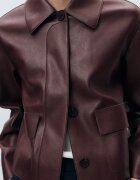 Mango Яке от еко кожа с джобове с капаче Бордо