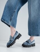Marc Jacobs Дънкови мокасини с масивен ток Син меланж