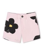 Marc Jacobs Флорален дънков къс панталон - Черен/Бледо розово