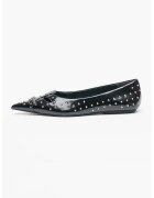Marc Jacobs Кожени пантофки с нитове - Черен/Сребрист