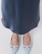 Marc Jacobs Кожени пантофки The Kat с отвори Ледено синьо