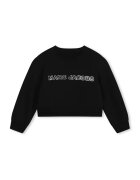 Marc Jacobs Памучен суитшърт с декоративни камъни - Черен/Сребрист
