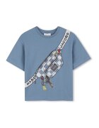 Marc Jacobs Памучна тениска с фигурален принт - Бял/Черен/Лавандула