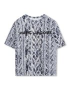 Marc Jacobs Тениска с шарка и лого - Бял/Тъмносин