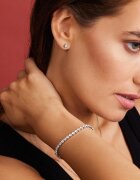 Marc Lauder Гривна с кристали от неръждаема стомана Сребрист