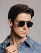 Marc Lauder Унисекс шестоъгълни слънчеви очила с поляризирани лещи - 54987 Черен