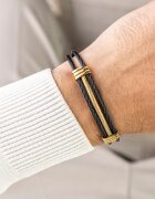 Marc Malone Гривна от инокс с 18K злато Златист/Черен