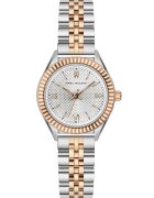 Marc Malone Кварцов часовник с двуцветна верижка Rose Gold/Сребрист