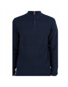 MARCUS Мъжки пуловер Langdon Half Zip Regular Fit Дълги ръкави Висока яка Изчистен дизайн Памук 3XL Син Син