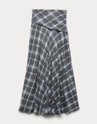 Marks & Spencer Асиметрична пола с лиосел Избеляло черно/Син
