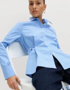 Marks & Spencer Асиметрична риза с дълги ръкави Ледено синьо