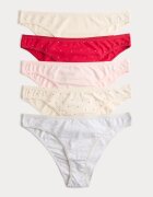 Marks & Spencer Бикини с модал и памук - 5 чифта Червен/Сив/Бежов