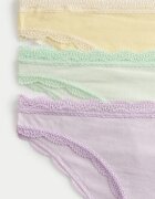 Marks & Spencer Бикини тип бразилиана с дантела - 3 чифта Бледозелен/Лилав