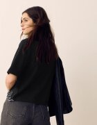 Marks & Spencer Блуза с овално деколте и бродерия Черен