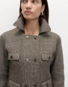 Marks & Spencer Двуредна жилетка с яка Кафяв меланж