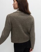 Marks & Spencer Двуредна жилетка с яка Кафяв меланж