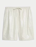 Marks & Spencer Ефирни шорти с лен и лъскав ефект Мръснобял