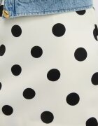 Marks & Spencer Къса пола на точки Бял/Черен