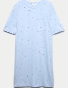 Marks & Spencer Нощница с модал и фигурален принт Пастелносин