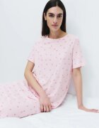 Marks & Spencer Нощница с модал със сърцевиден принт Розово