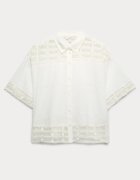 Marks & Spencer Плажна риза с бродерии Бял