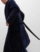 Marks & Spencer Плюшен халат за баня с колан Тъмносин