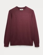 Marks & Spencer Пуловер от памук с реглан ръкави Бордо
