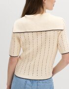 Marks & Spencer Пуловер с къси ръкави и ревери Слонова кост/Камел