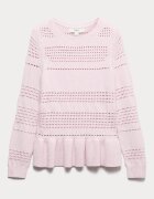 Marks & Spencer Пуловер с набирания Бледо розово