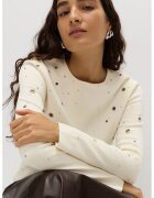 Marks & Spencer Пуловер с овално деколте и отвори - Слонова кост/Сребрист