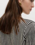 Marks & Spencer Раирана жилетка с копчета Черен/Крем