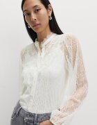 Marks & Spencer Риза с дантела Бял