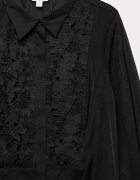 Marks & Spencer Риза с дантелени панели Черен