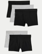 Marks & Spencer Семпли боксерки - 3 чифта Черен/Сив меланж