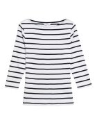 Marks & Spencer Слим блуза с 3/4 ръкави Бял/Черен