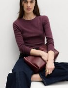Marks & Spencer Слим блуза с овално деколте Бледовиолетов